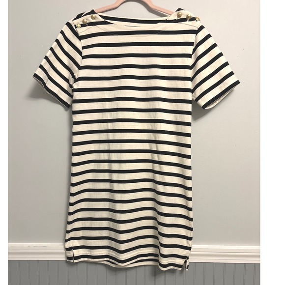 J. Crew Tie-back Minidress Black Ivory Striped Size Small - Picture 2 of 9
